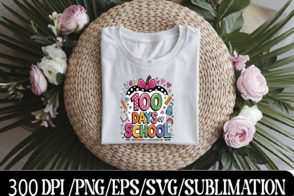 100 Days of School T-shirt, PNG