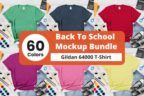 60 Gildan 64000 T-Shirt Mockup Bundle: A Versatile Tool for Designers and Creators