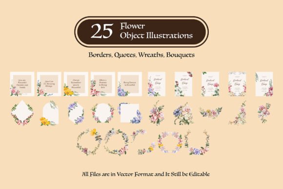Watercolor Flower Object Illustration